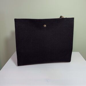 Erin Condren Black Canvas Handbag Crossbody Purse Tote With Striped Strap New